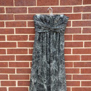 Jessica Simpson Black White Floral Maxi Dress Sz12